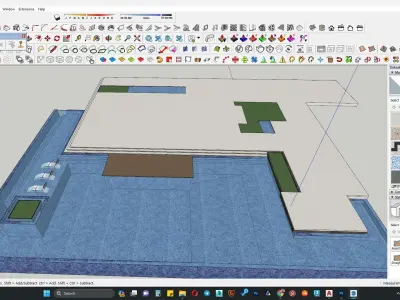 Pool area 3d model 3D model purchase
