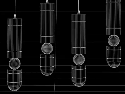 Collection pendant lights 3D  model Low-poly 3D model