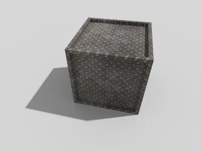 low poly metal crate Low-poly 3D model