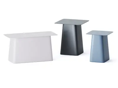 Wooden and Metal Side Tables by Vitra 3D model