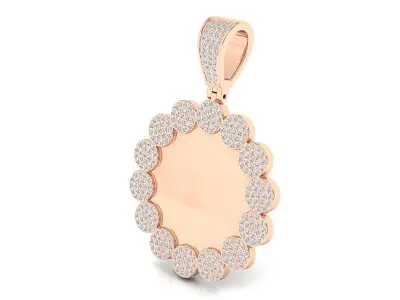 Circle round dog tag hip-hop pendant 3D print model buy