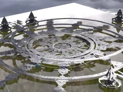 Drill Moon temple structure exterior 2  3D model