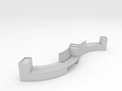 Bench Park 8 3D model
