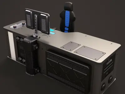 Sci Fi Lab Table and Chair  3D model