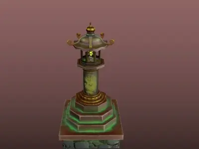 Japanese Lantern gameready stylized Low-poly 3D model
