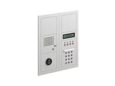 Apartment Intercom Panel Dual - Mid-Poly RF ID Entry System 3D model