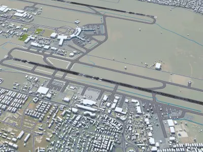 Lagos Murtala Muhammed Airport 10km Low-poly 3D model
