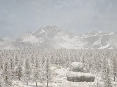 Snow Forest Environment Pack UE Low-poly 3D model