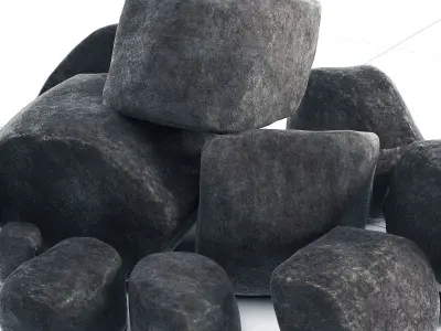 Stone black chip 3D model