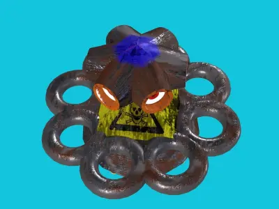 3D Sci-Fi   camera gun Robot Low-poly 3D model