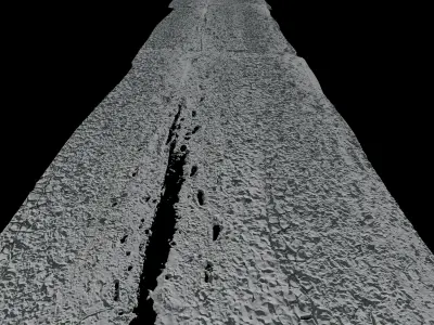 3d scan - muddy road 01 Low-poly 3D model