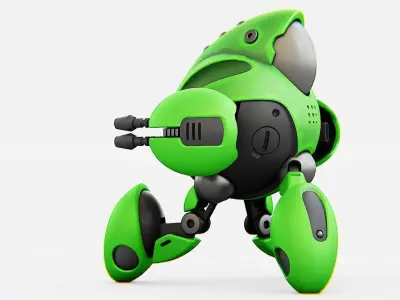 BATTLE DROID GREENGEM   RIGGED 3D model