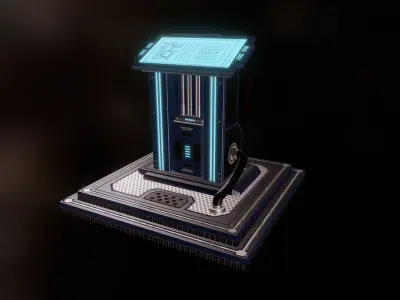 Computer Console Low-poly 3D model