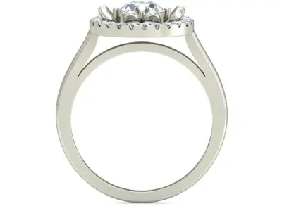 Light Weight White Gold Diamond Ring  -Diamond ring -VJR07 3D print model