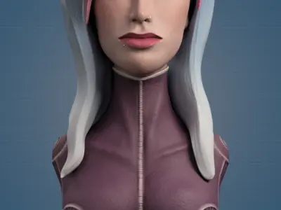 Sci-fi Bust Female Low-poly 3D model