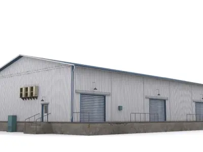 Warehouse space Low-poly 3D model