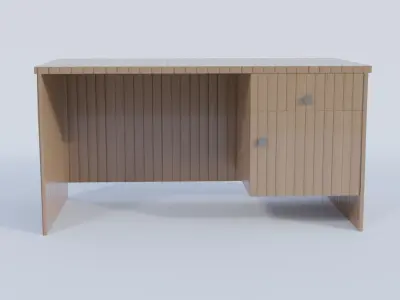 Wooden Study Table Low-poly 3D model