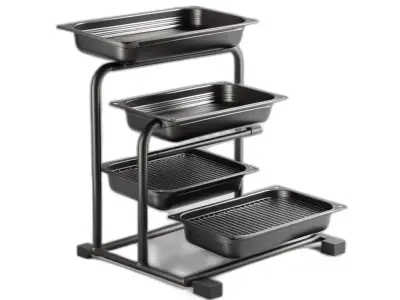 Modern Metal Tiered Serving Rack Low-poly 3D model