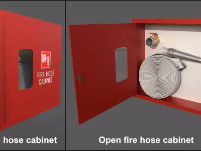 Fire hose cabinet 3D model