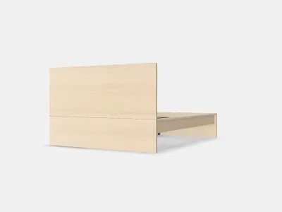 MALM Bed frame high w 4 storage boxes 4 Low-poly 3D model