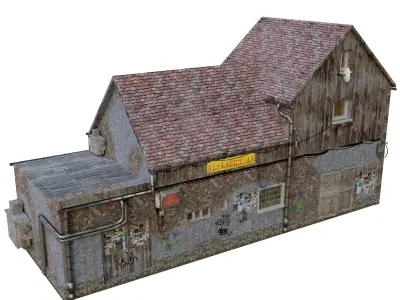 Urban City building 04 Low poly two versions Free low-poly 3D model