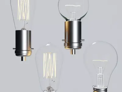 Clear Light Bulbs 3D model