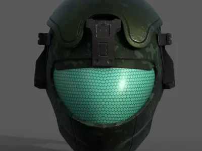 Helmet scifi military combat 3d model low poly  Low-poly 3D model