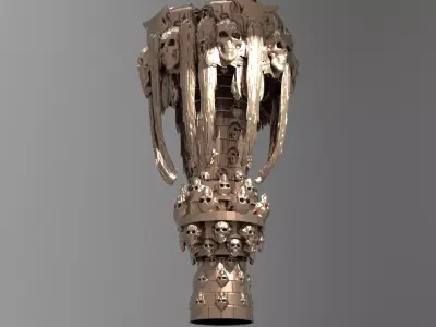 Secret cult scull gravity font sculpture  3D model