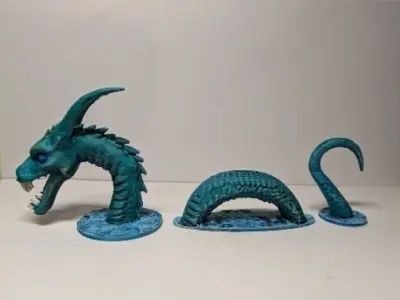 Water dragon Table miniature  3D print model