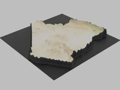 Algeria Map Low-poly 3D model