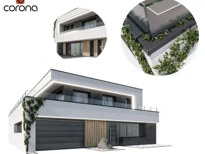 Modern house 04 3D model purchase