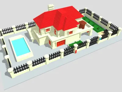 Villa of Voxels 3D model