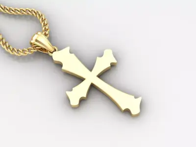 Light Gold 18K Cross Pendant 1CP040 3D print model purchase