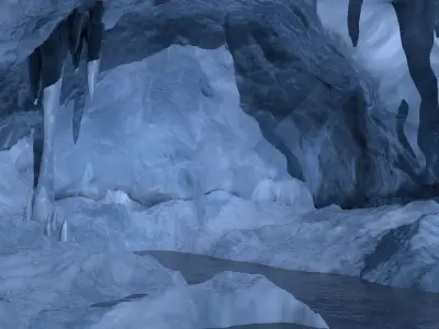 Ice cave Low-poly 3D model