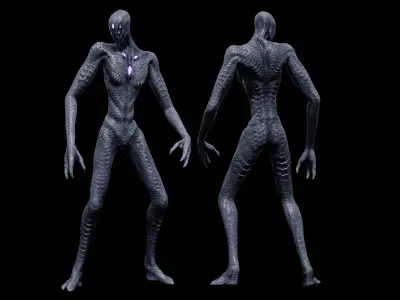 Alien God Entity Low-poly 3D model