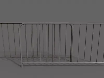 PBR Pedestrian Guard Rail Grey V1 Low-poly 3D model