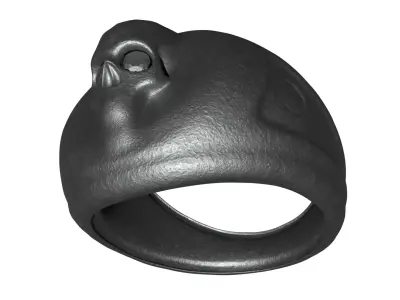 Copper Skull Signet Ring  Low-poly 3D model