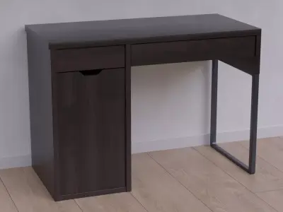 Dark Wood Desk Low-poly 3D model