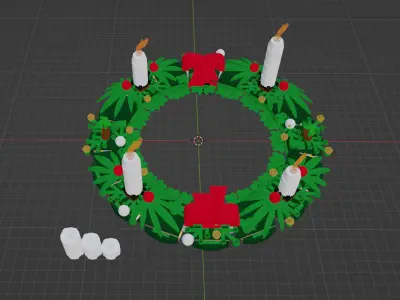 Wikibricks3D - 40426 Christmas Wreath 2-in-1 3D print model