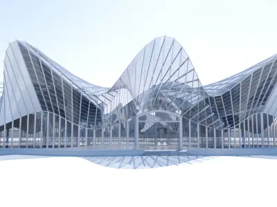 Futuristic Architectural Interior Structure 3D model