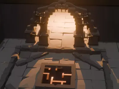 Emberfall Dungeon Low-poly 3D model