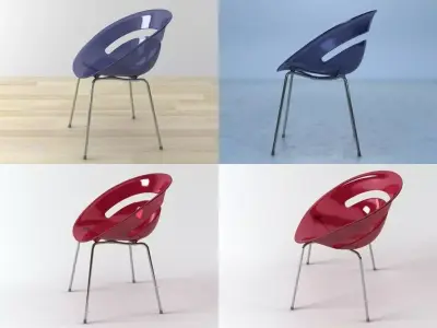 Tina four different chairs 3D model
