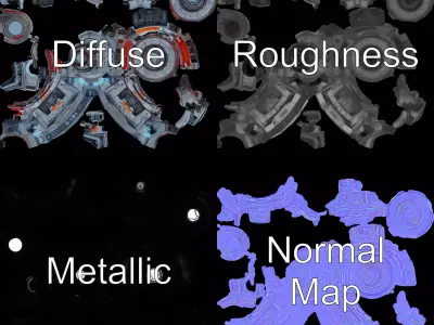 Futuristic SciFi Sphere Model Pack with Advanced Detailing Low-poly 3D model