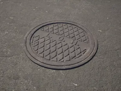 Manhole Cover  Low-poly 3D model