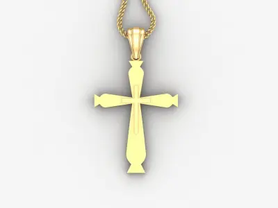 Light Gold 18K Cross Pendant 2CP058 3D print model