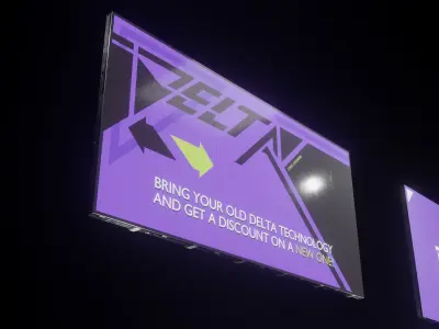 Modular TV screen Low-poly 3D model