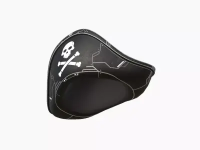 SciFi Pirate Hat A04 - Futuristic Character Design Low-poly 3D model