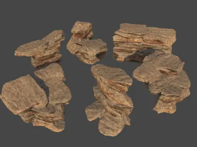 Canyon Mining Environment Pack Low-poly 3D model