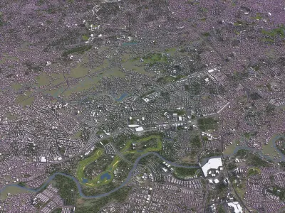 Tangerang Selatan - 3D City Model Low-poly 3D model