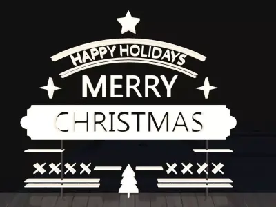 Resturaunt with Christmas Decoration 3D model